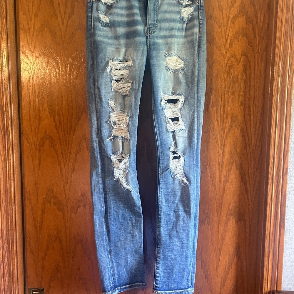 BKE Light Blue Distressed Skinny Jeans